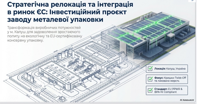 Будівництво заводу металевої (консервної) упаковки