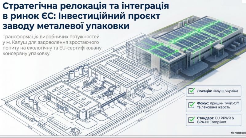 Будівництво заводу металевої (консервної) упаковки